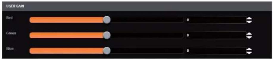 USER GAIN Red Green Blue