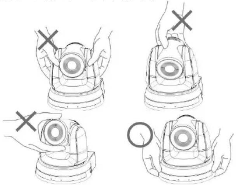 Four hand-drawn diagrams showing a device being handled, with no text or symbols present.