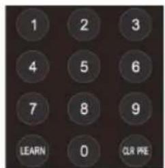1 2 3 4 5 6 7 8 9 LEARN 0 CLR PRE