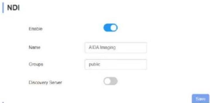 NDI Enable Name:AIDA Imaging Groups public Discovery Server