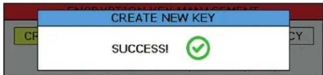 CREATE NEW KEY SUCCESS!