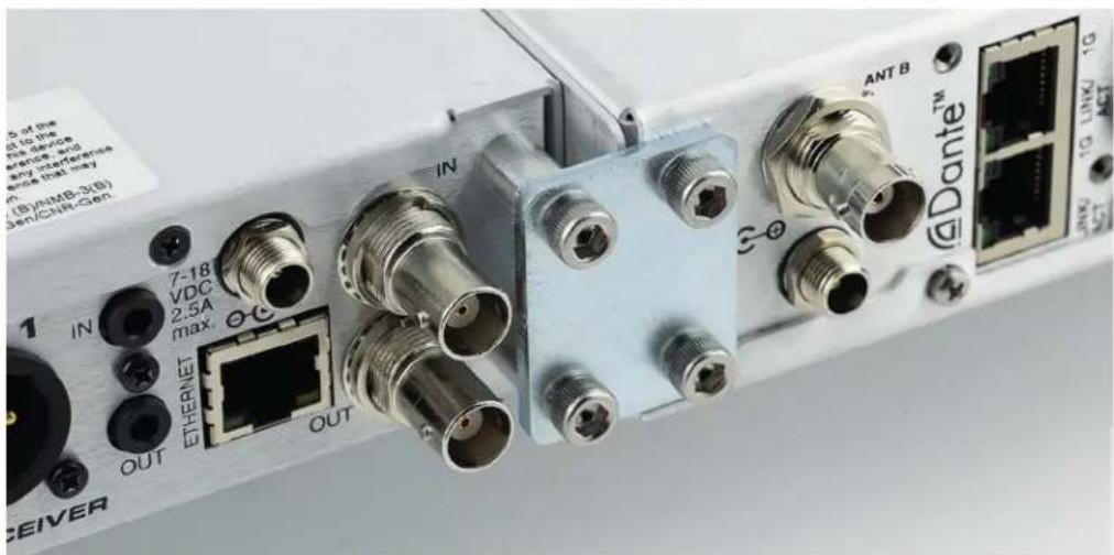 5 of the to the no device, arens and any interference and that may in (ByHMB-3/B) sen/CHR-Gen. IN 7-18 VDC 2.5A max. OUT ETHERNET OUT IN ANT B Gdante™ 19 UNK 10