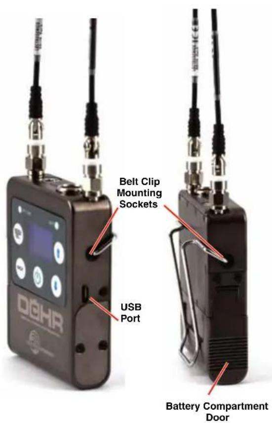 DQHR Belt Clip Mounting Sockets USB Port Battery Compartment Door