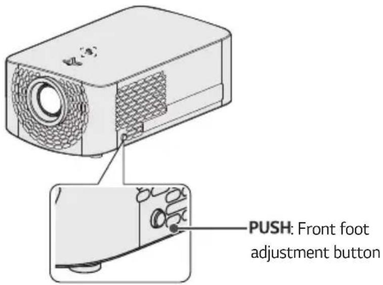 PUSH: Front foot adjustment button