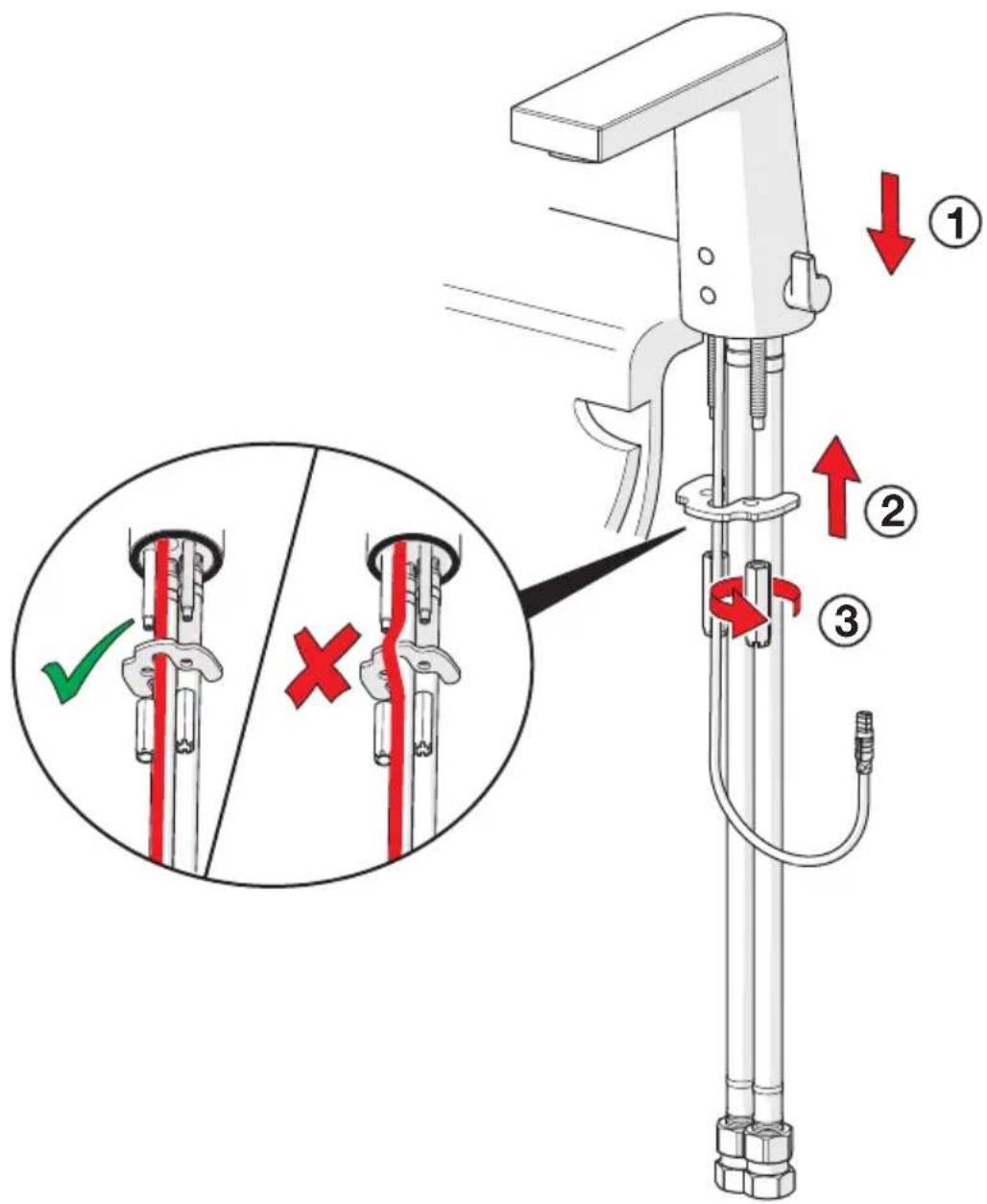 Technical diagram illustrating a mechanical device with labeled parts and directional arrows indicating movement or assembly.