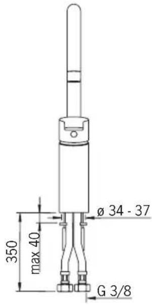 ø 34 - 37 max 40 350 G 3/8