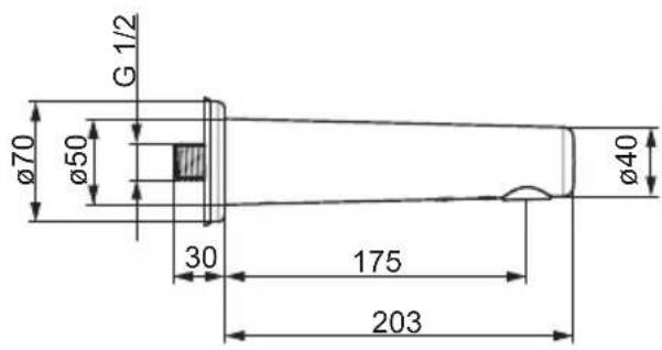 G 1/2 Ø70 Ø50 30 175 203 Ø40