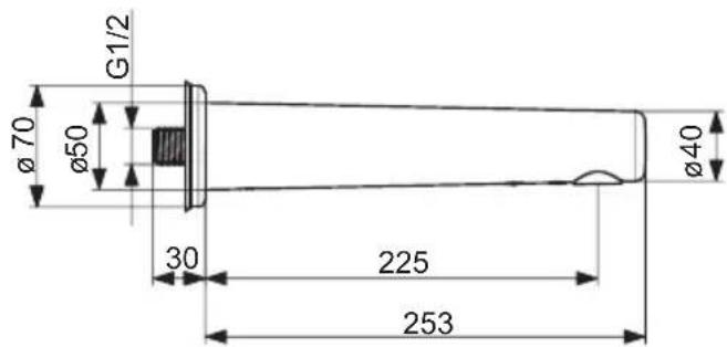 G1/2 Ø70 Ø50 30 225 253 Ø40