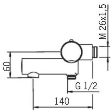 60 M 26x1,5 G 1/2 140