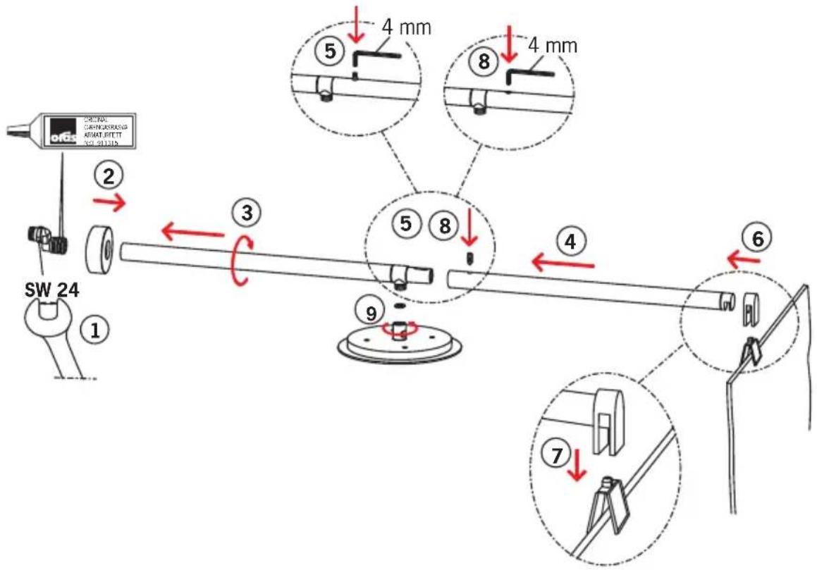 SW 24 ① ② ③ ④ ⑤ ⑥ ⑦ ⑧ ⑨ ④ mm 4 mm 4 mm SW 24 CABIN/ASSA/ASSA ARMAT FITT SOL 511310