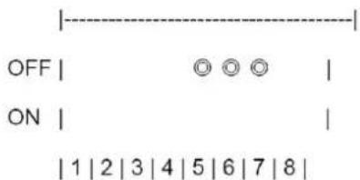 OFF | ○ ○ ○ | ON | | 1 | 2 | 3 | 4 | 5 | 6 | 7 | 8 |