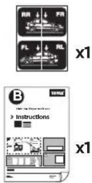 FR FR FL RL x1 B Instructions x1