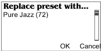 Replace preset with... Pure Jazz (72) OK Cancel