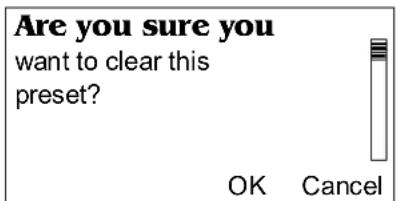 Are you sure you want to clear this preset? OK Cancel