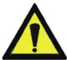 Warning sign with yellow triangle and black exclamation mark symbol