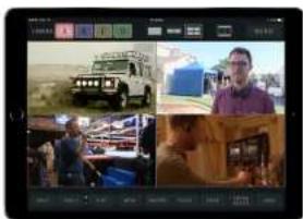 Screenshot of a video editing interface displaying four video thumbnails: a rural vehicle, a person in a blue shirt, a group photo, and a wooden horse.