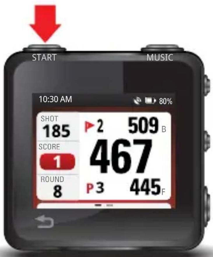 START MUSIC 10:30 AM SHOT 185 SCORE 1 ROUND 8 2 509 B 467 P3 445 F 80%