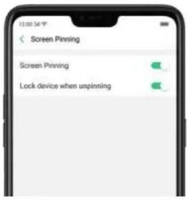 Screen Pinning Screen Pinning Lock device when unpinning