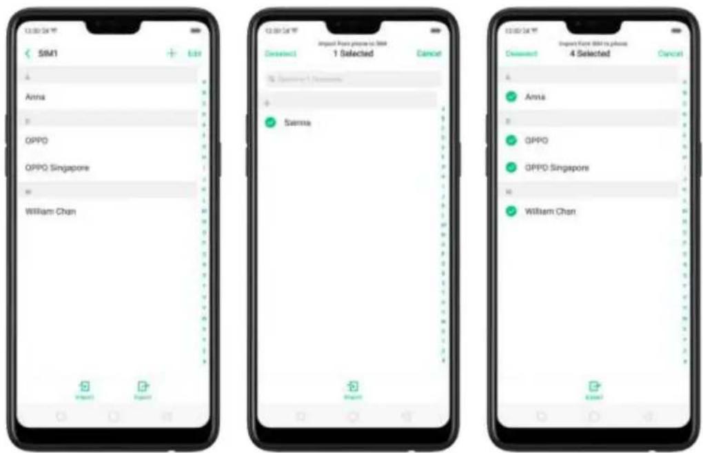 SIM1 Anna OPPO OPPO Singapore William Chan Option Phone to Slot 1 Selected Cancel Option Phone to Slot 1 Selected Cancel Option Phone to Slot 4 Selected Cancel Anna OPPO OPPO Singapore William Chan
