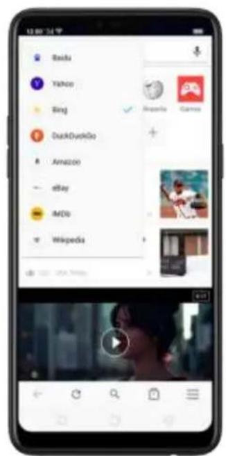 Baidu Yahoo Sing DuckDuckGo Amazono eBay iMio Wikipedia