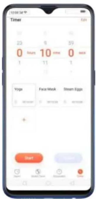 12:00:34 PM Timer 23 0 1 0 10 mm 1 11 59 0 8mm Yoga Face Mask Steam Eggs + Start