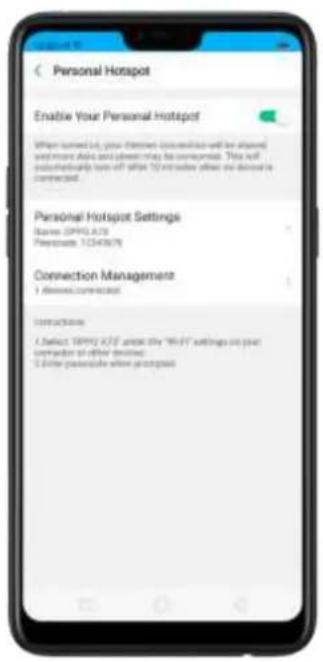 Personal Hotspot Enable Your Personal Hotspot When turned up, your hotspots (converts with the shared and more data and power may be considered. This will industriesally turn off when 12 minutes after we desired is connected. Personal Hotspot Settings Names: SPPG A/2 Please call: 1243678 Connection Management 1 device connected Instructions Select SPPG A/2 to select the "Wi-Fi" settings on your computer at other sites. 2 other possible when progressed
