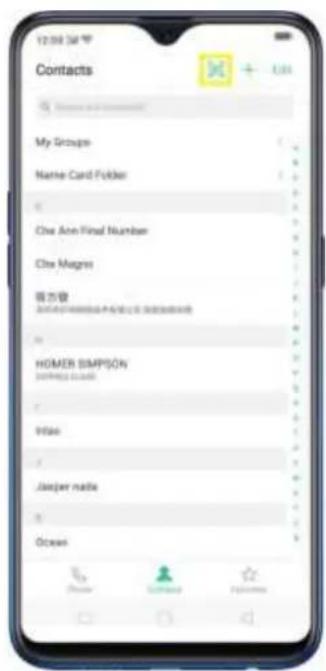12:00 AM Contacts My Groups Name Card Folder One Ann Final Number One Magnes 官方登 HOMER SIMPISON DISPRESS CLIENTS In-line Jasper nadle Ocean