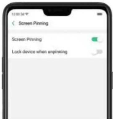 Screen Pinning Screen Pinning Lock device when unpinning