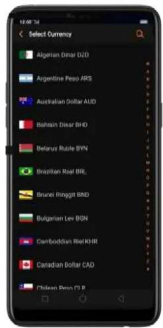 12:00:34 Select Currency Algerian Dinar DZD Argentine Peso ARS Australian Dollar AUD Bahrain Dinar BHD Belarus Ruble BYN Brazilian Real BRL Brunei Ringgit BND Bulgarian Lev BGN Camboddian Bel KHR Canadian Dollar CAD Chilean Peso CIP