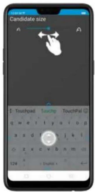 Candidate size J Touchpad Touchp TouchPal