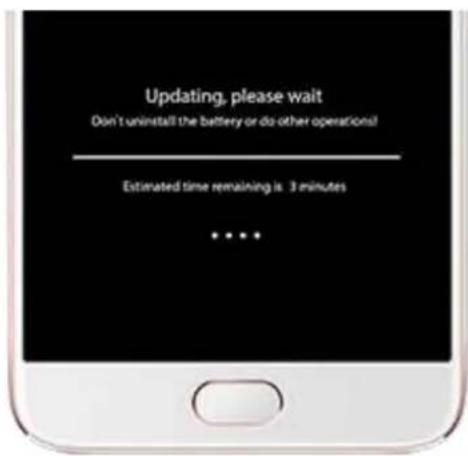 Updating, please wait Don't uninstall the battery or do other operations! Estimated time remaining is 3 minutes ... ...