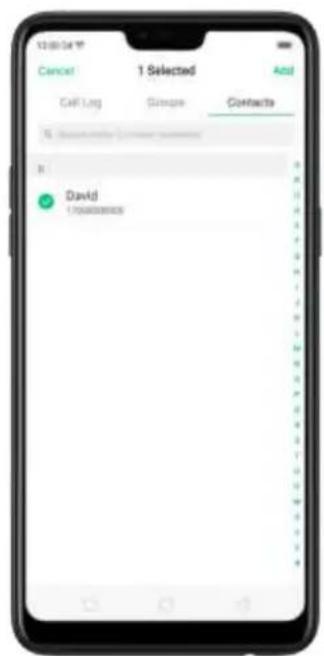 13:00:04:17 Cancel 1 Selected And Call Log Groups Contracts Disksndity Customer Service David 17568888888