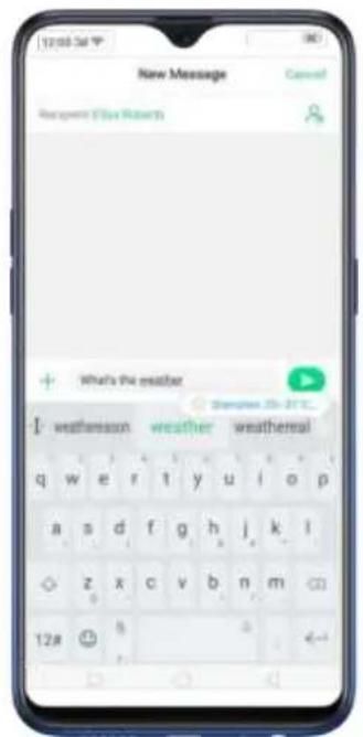 12:00 Sat 9 New Message Cancel Recipient (Blue Roberts) + What's the mother Weatherson weather weatheral q w e r t y u i o p a s d f g h j k l z x c v b n m 12#