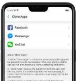 Clone Apps Facebook Messenger WeChat About "Clone Apps" 1. Write "Clone Apps" to be used on phone apps of the app will be generated by the email server. This app can be updated again or not automatically without affecting each other. 2. "Clone Apps" requires the support of both things and it is required. It's best supported and successful. It reveals that the following applications are expected in the app or phone: 3. "Clone Apps" currently provide all customer data transfer.