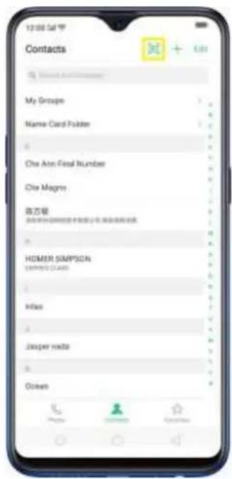 12:00 Sat 9# Contacts My Group Name Card Folder One Ann Final Number One Magnes 欧方敏 HOMER SIMPSON (OPENING CLASS) Inbox Jusper Honda Ocean