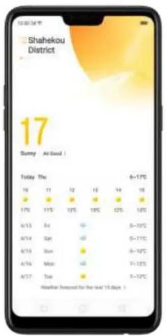 Shahekou District 17 Sunday Air Good ) Today The 6-12°C 19 C1 12 15 18 19 17°C 11°C 12°C 13°C 14°C A/13 Sat 5-10°C A/14 Sat 5-11°C A/15 Sat 5-12°C A/16 Mon 5-12°C A/17 Tue 5-12°C Weather Forecast for the next 15 days >