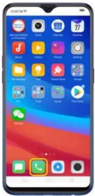 Smartphone home screen displaying app icons with Chinese labels, including Music, Play Music, and Call.