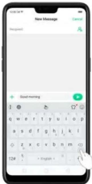 12:00:34 New Message Cancel Recipient: Good morning 12# English +