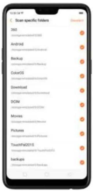 Scan specific folders 360 android Android Backup ColorOS Download DCIM Movies Pictures TouchPAM2015 backups