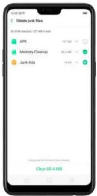 Delete junk files 60.3 MB (modified / 257 MB in total) APK 127 MB Memory Cleanup 80.4 MB Junk Ads 124 MB Accessed by: Microsoft Access Clear 80.4 MB