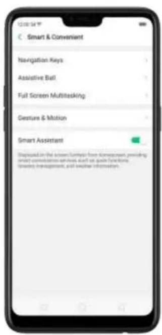 12:00:54 Smart & Convenient Navigation Keys Assistive Ball Full Screen Multitasking Gesture & Motion Smart Assistant Displaced in the screen through from Management, providing smart coordination services and set quick functions. Window management, and deliver information.