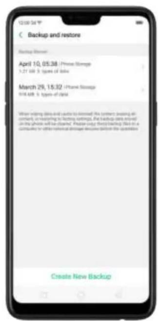 12:00:34 Y Backup and restore Backup Status April 10, 05:38 | iPhone Storage 1.27 KB 9 types of disk March 29, 15:32 | iPhone Storage 9/16 KB 9 types of disk When waiting drive and auto to store the system (using all control, or searching to loading settings), the backup data required on the phone will be stored. Please copy then backing file in a computer to either optional dosage decision before the operation Create New Backup