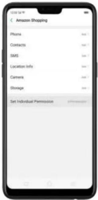 Amazon Shopping Phone Contacts SMS Location Info Camera Storage Set Individual Permission