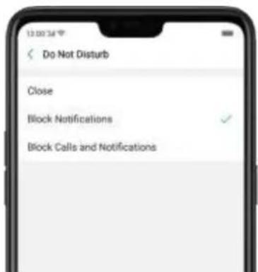 Do Not Disturb Close Block Notifications Block Calls and Notifications