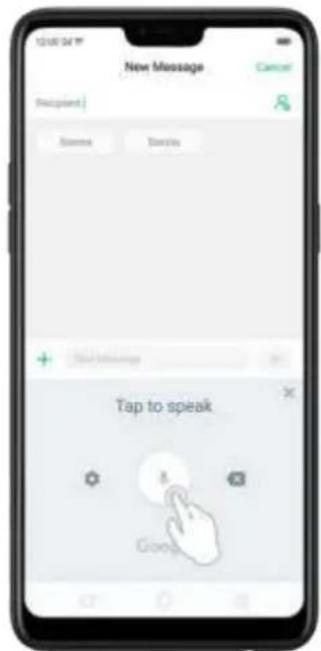 New Message Recipient | Cancel Browse Search + New Information Tap to speak Google