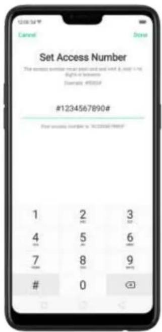 12:06:54 Cancel Close Set Access Number The access number minus pool and set with 8, except 10 digits or numbers Delete: #9333# #1234567890# For second number to: 10222001-1980.07 1 2 3 # 4 5 6 # 7 8 9 0
