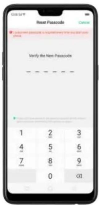 Reset Passcode Cancel ✓ Additional Passcode is required every time you start your code. Verify the New Passcode 1 2 3 4 5 6 7 8 9 0
