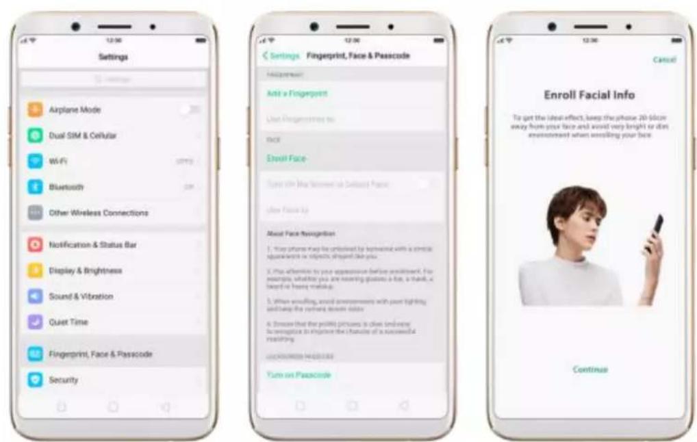 OPPO F5 Youth - Enroll a face - 1