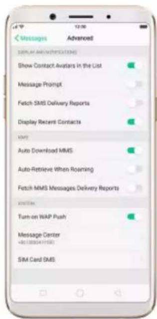 OPPO F5 Youth - Customize message settings - 3