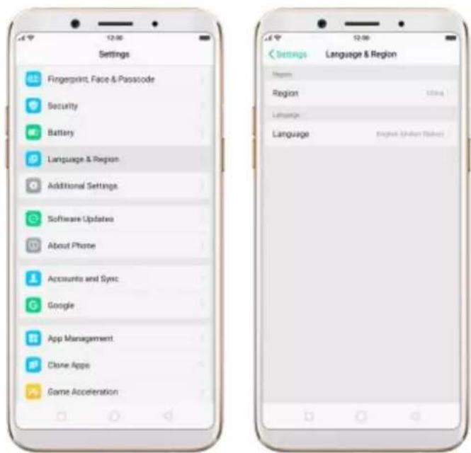 OPPO F5 Youth - Language and Region - 1